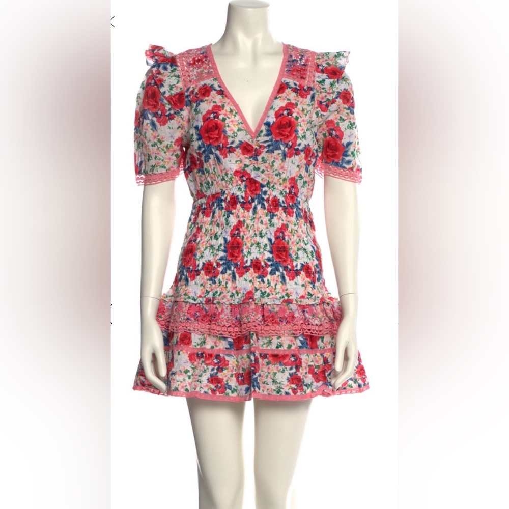 Floral Lace Trim Dress